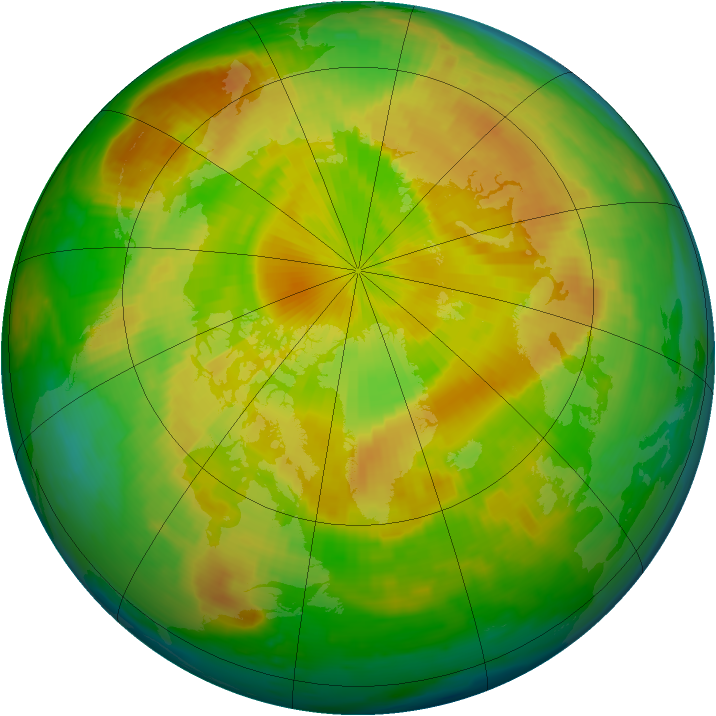 Arctic ozone map for 16 May 1997